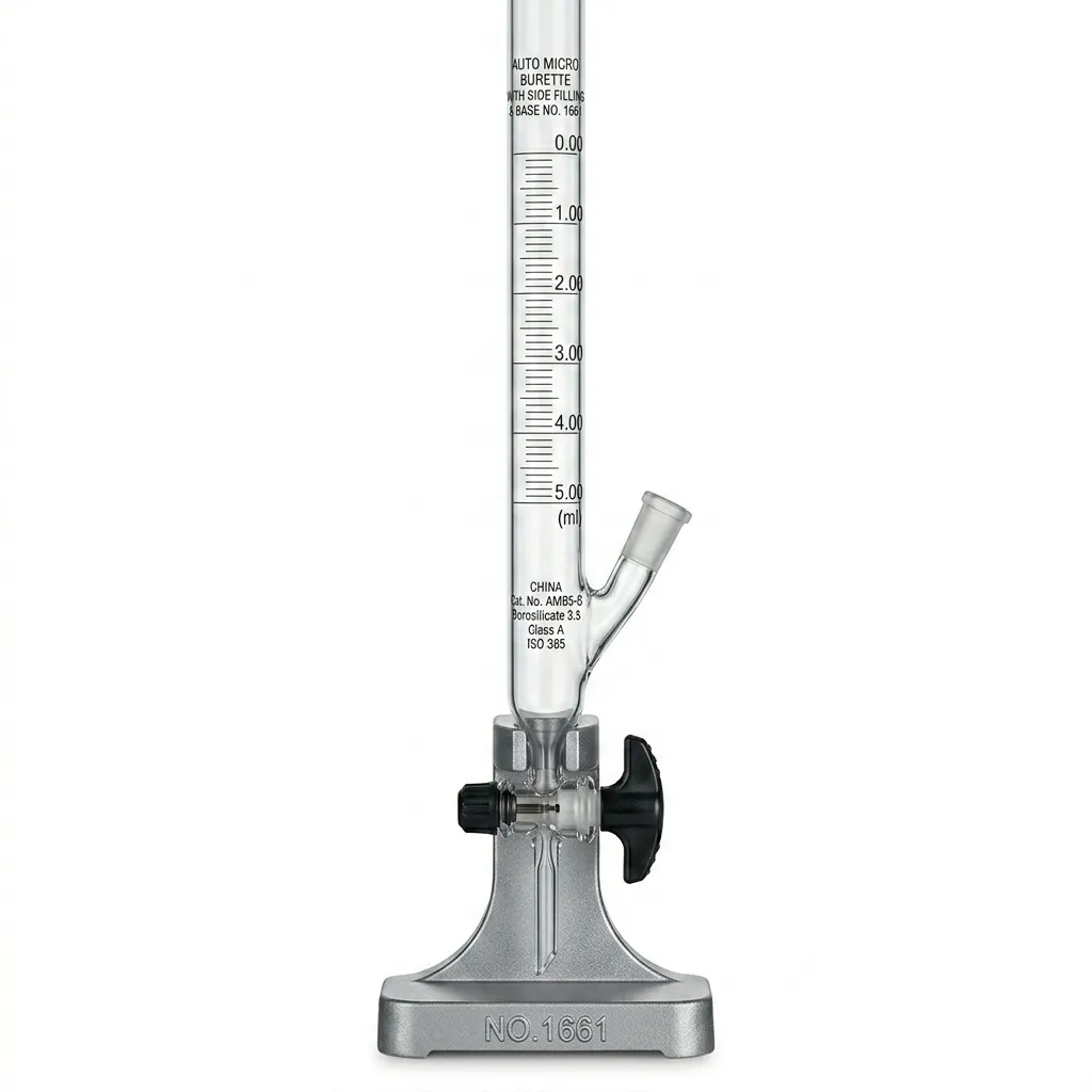 AUTO MICRO BURETTE WITH SIDE FILLING TUBE AND BASE NO.1661